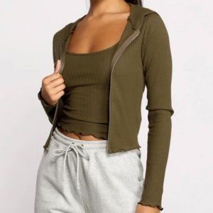 NWOT Windsor Frilled and Flirty Ribbed Cardigan